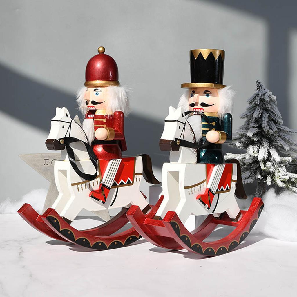Nutcracker Rocking Horse Puppet Soldier European Home Accessories Desktop Living Room Boys And Girls Gift Decoration Ornaments