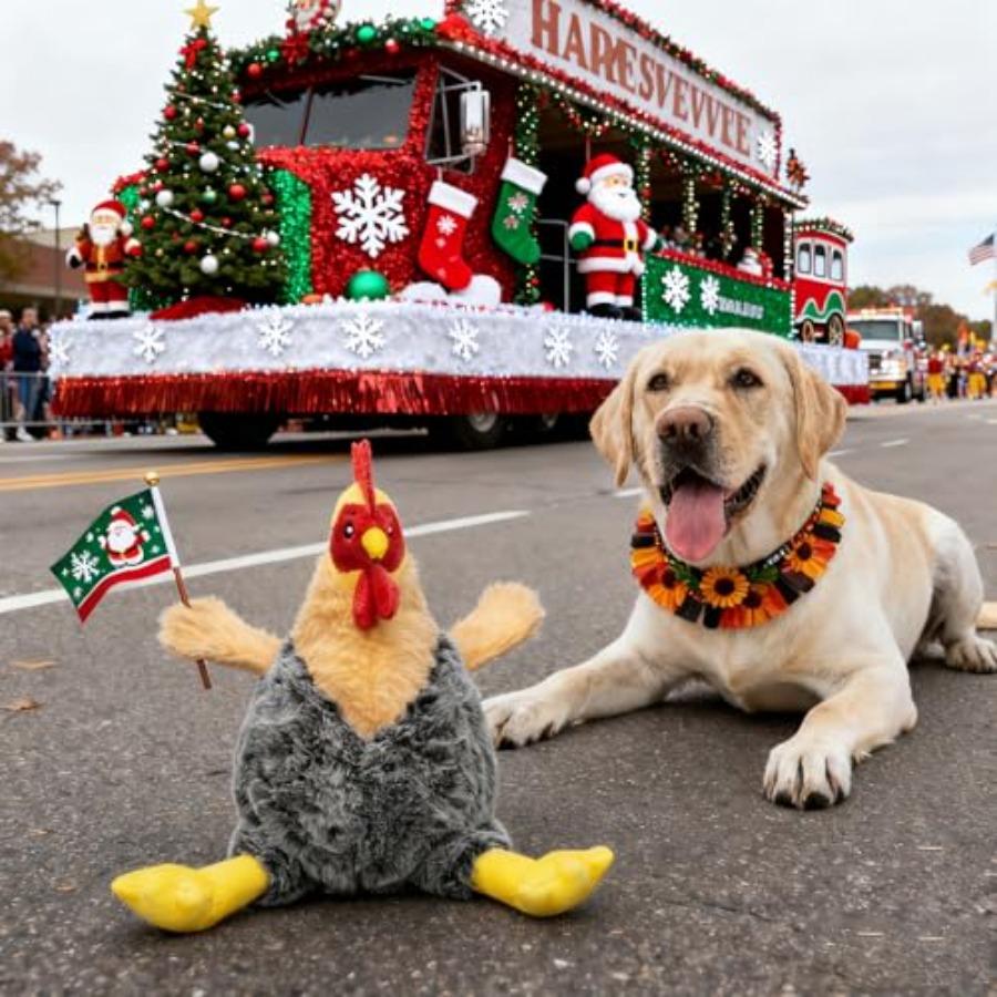 Weihnachten Quietschendes Hundespielzeug Plüsch Gefülltes Huhn Kauspielzeug für Kleine Mittelgroße und Große Hunde Niedliches und Fy Interaktives Welpenspielzeug mit