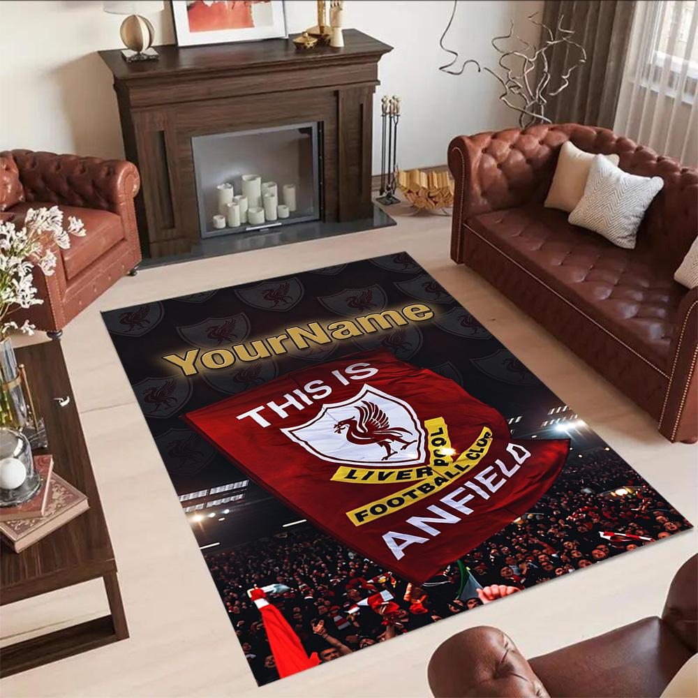 Liverpool Customize Your Name Area Rug Perfect for Playrooms Living Rooms Entryway Study room Antislip Carpet Office home decor