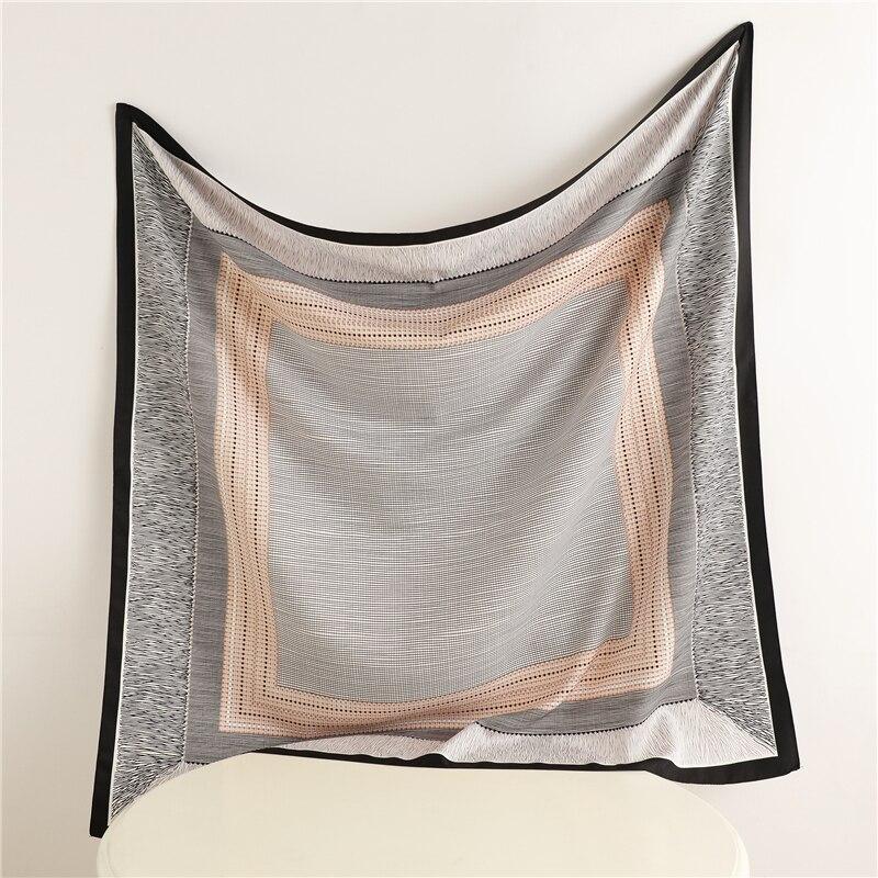 Women Print Scarf 90 *90cm Square Silk Hijab Bandana Female Neckerchief Foulard Shawl Wraps  Beach Stoles
