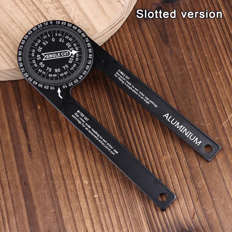 Aluminum Miter Saw Protractor 7-Inch Rust Proof Angle Finder Featuring Precision Laser Engraved Scales