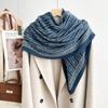 New High-end Pleated Large Square Scarf Simple Printed Headscarf Women's Versatile Scarf