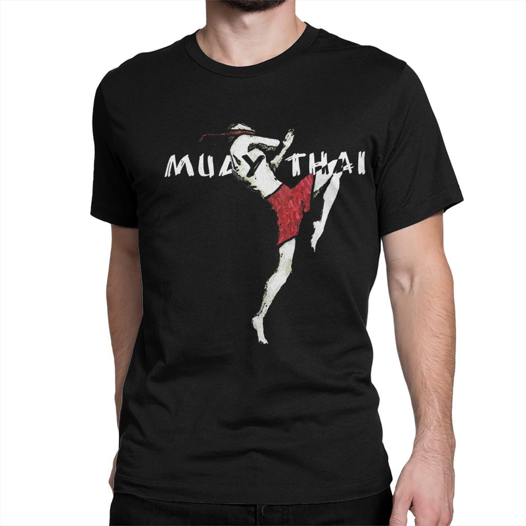 Muay Thai Flying Knee T Shirt Men Womens Cotton Funny TShirts Crew Neck  Tee Shirt Short Sleeve Tops Unique