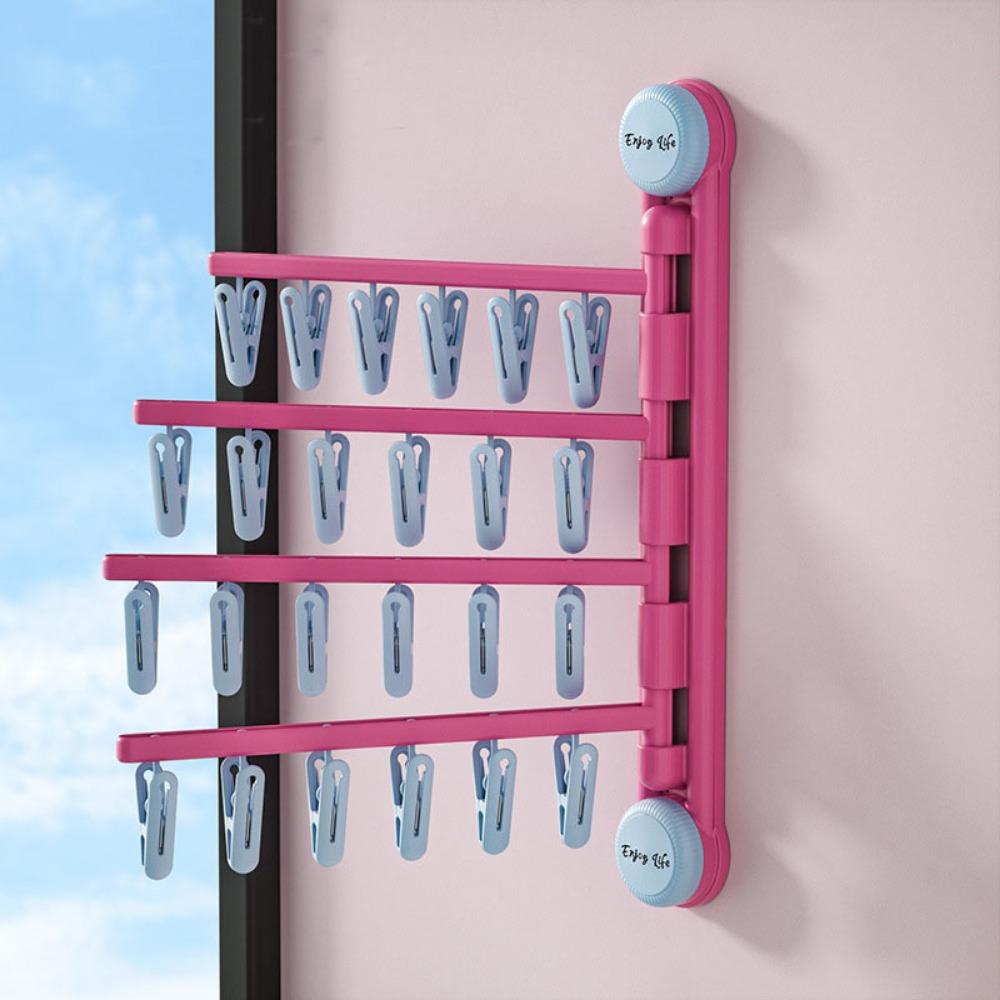 Anti-slip Suction Cup Sock Clip Dopamine Clothes Drying Holder Convenient Sock Clip Hanger  Balcony