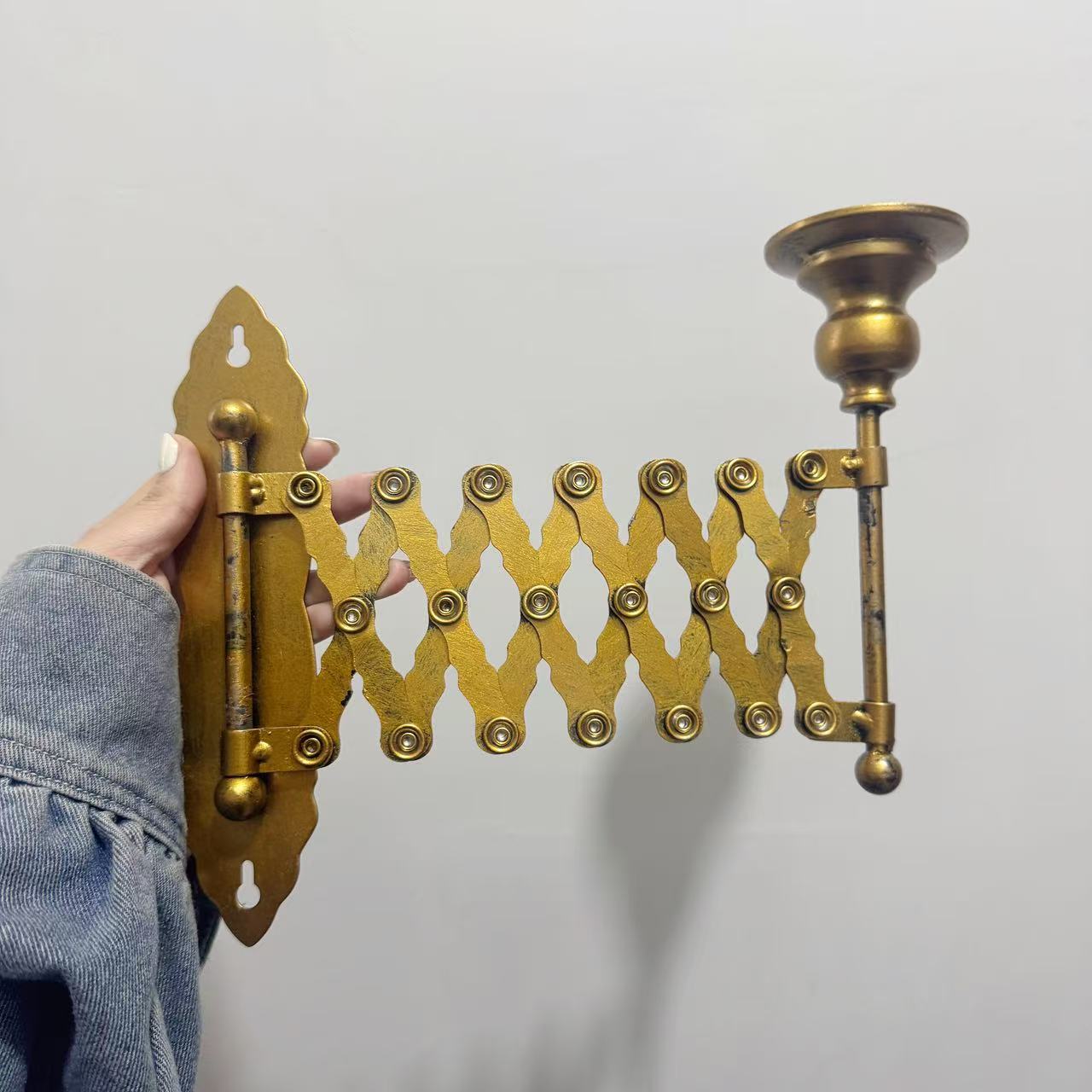 Trending Products 2026 New Arrivals Metal Extending Taper Candle Holder (as the picture,same as photo)