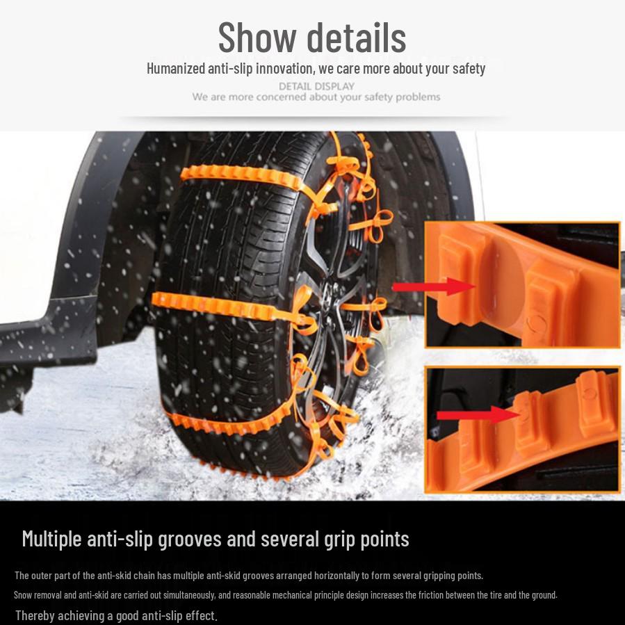 Universelle PKW-Reifen-Schneeketten & Nylon-Kabelbinder für Schnee- und Schlamm-Notfälle