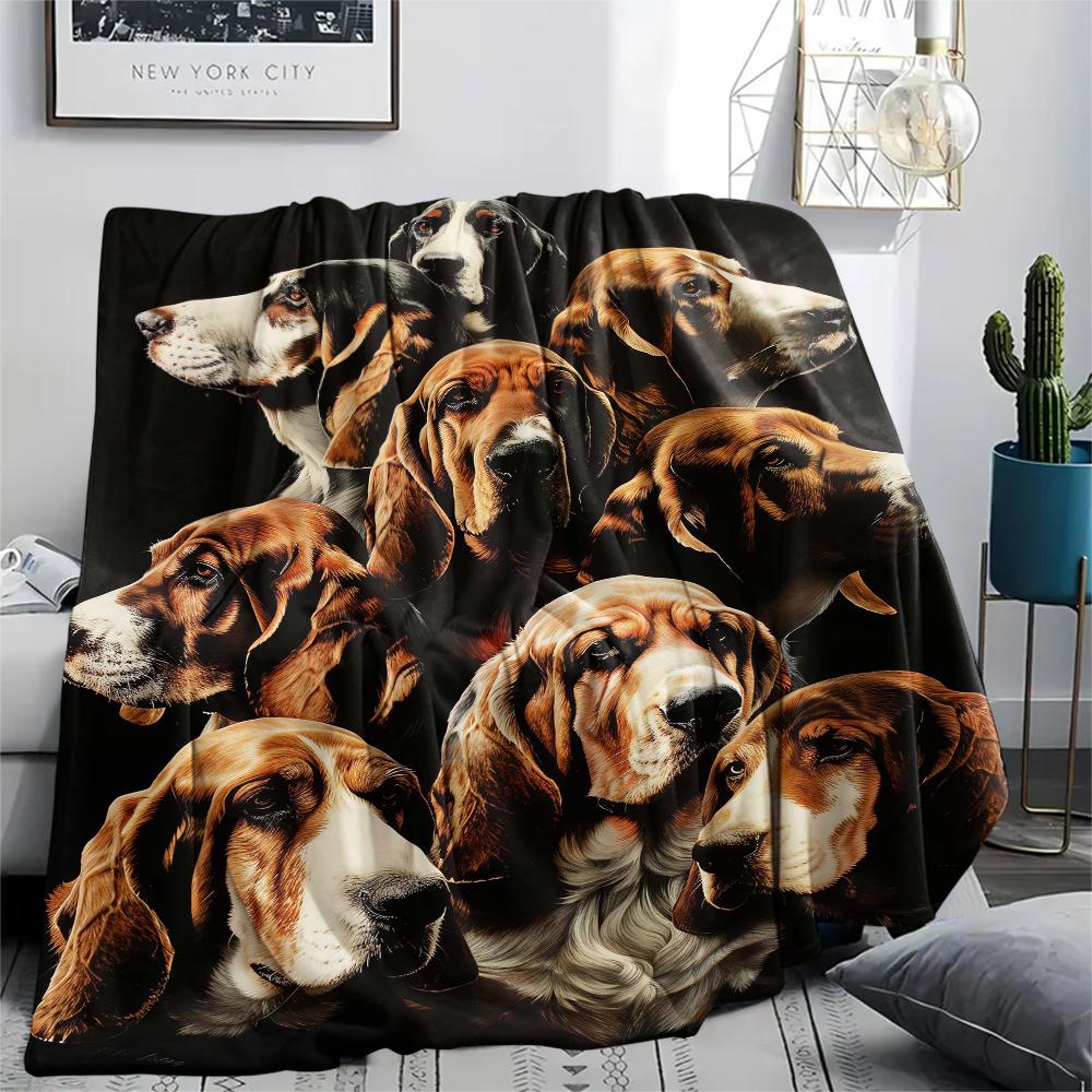 1Pc Rottweiler Dog Print Flannel Blanket, High quality Comfortable for All Seasons, Home Decor, Warmth and Comfort, Perfect for Christmas Gifts