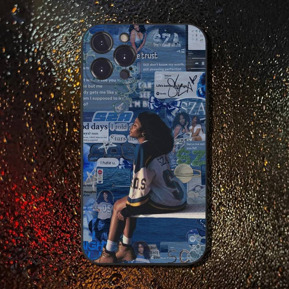 

Singer S-SZA lana Phone Case For iPhone 16,15,14,13,12,11 Plus,Pro Max,XS,X,XR,SE,Mini,8,7,Soft Silicone Black Cover iPhone15pro