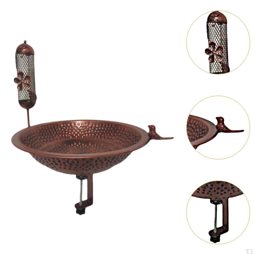 Bird Bath Feeder,Large Capacity Accessories Weatherproof Vintage Design Ornamnet Garden Yard
