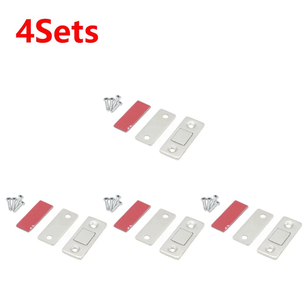 1-10 Sets  Magnetic Cabinet Catches Door Stops Magnet Invisible Soft-Catch Ultra-Thin Anti-Rust Door Magnet with Screw for Home