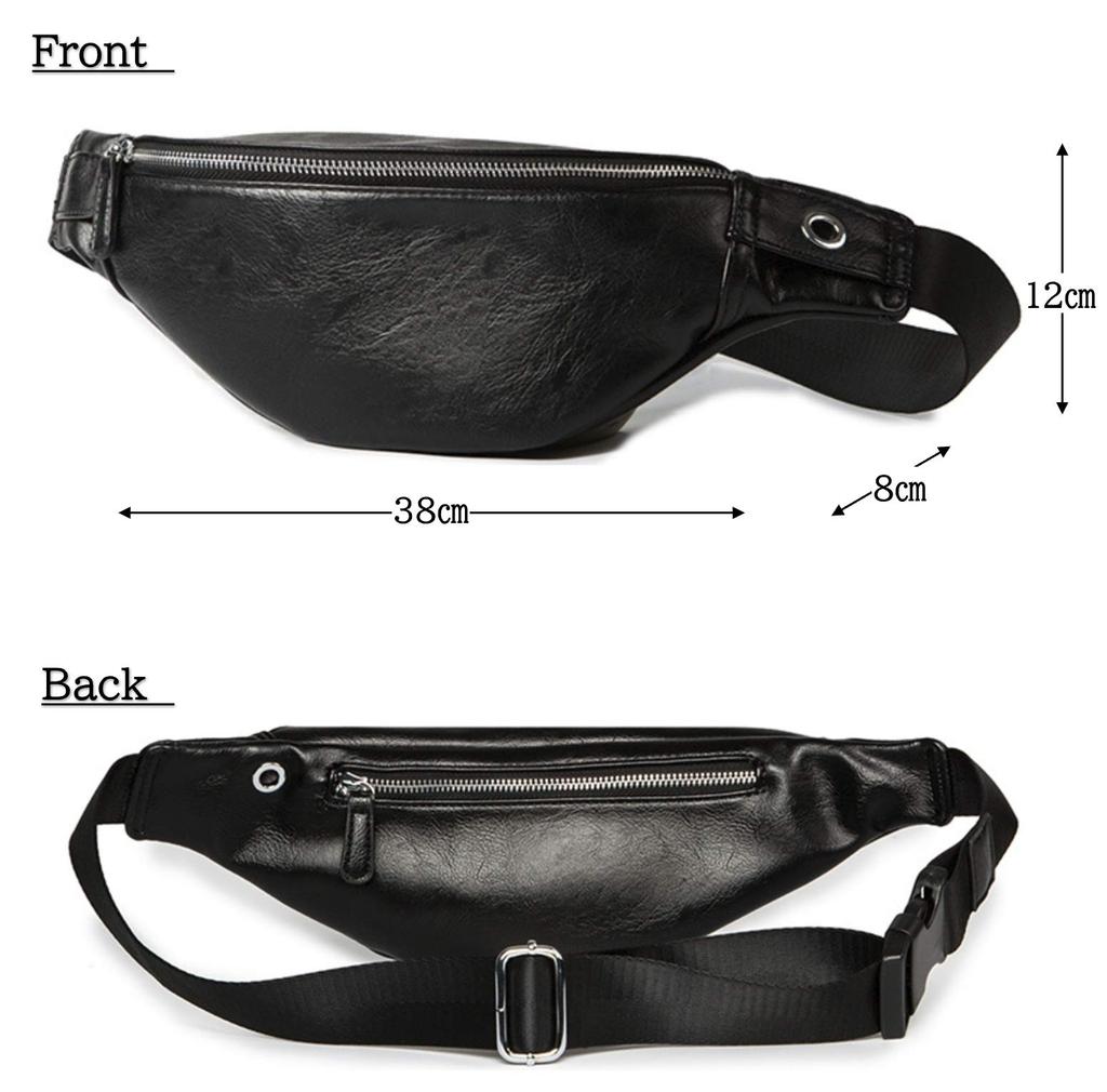 Waist Waist Shoulder Simple Black [MaRowsm] Artisan-made Pouch, Bag, Bag, Design, Unisex,