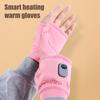 Heated Fingerless Smart Heating Gloves 3 Heat Modes Digital Display Gloves Water-Resistant Windproof Rechargeable Hand Warmers for Outdoor Work