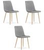 TURIN Chair - Light Grey Velvet / Wood-coloured Legs X 3