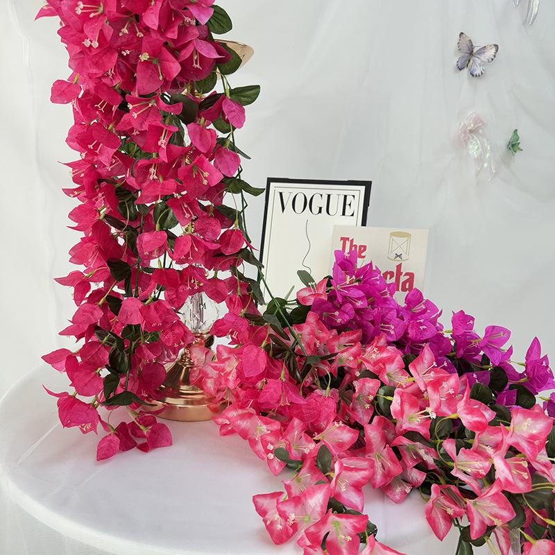 Artificial Bougainvillea Wall Hanging Flower Faux Silk Flower Bougainvillea Vine for Wedding Celling Home Hotel Floral Decor