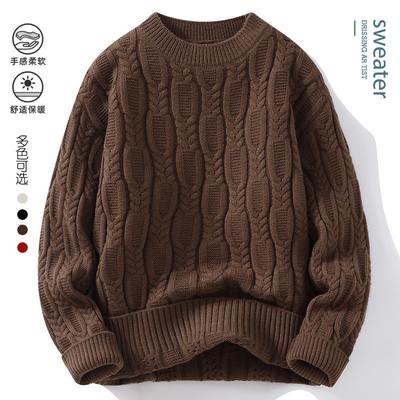 Heißer Verkauf, Herrenmode Persönlichkeit Gestrickter Rundhals-Pullover Lässiger Pullover Warmer Strickpullover