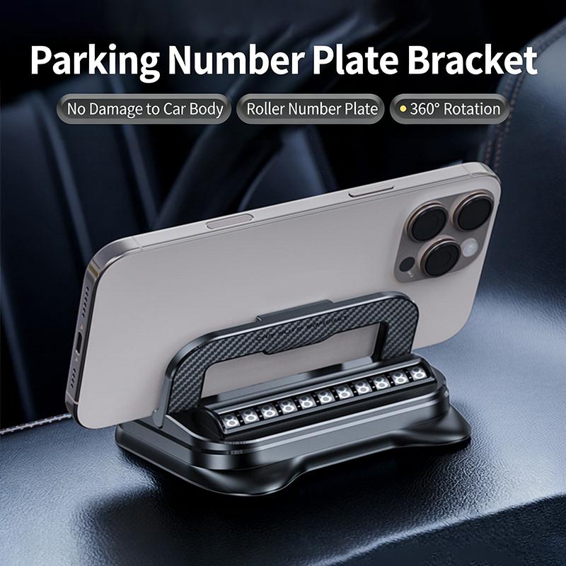 Supporto Universale per Telefono da Auto 2 in 1 Rotazione a 360° con Targa Supporto per Cruscotto Facile Installazione Supporto per Telefono Cellulare per Veicolo