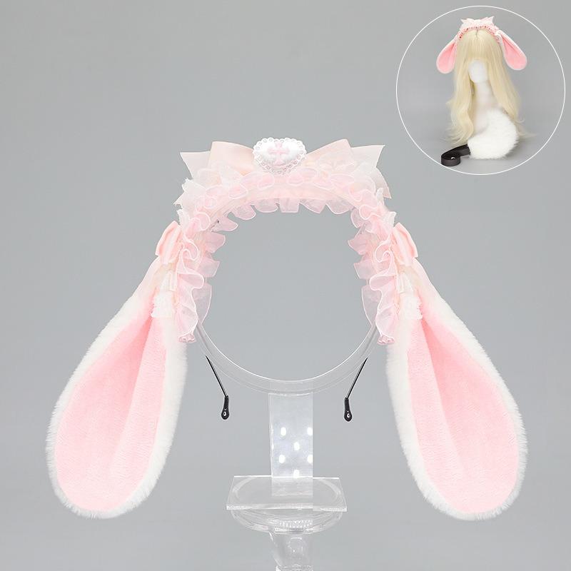 Lolita Bow Rabbit Ears KC Alice Rabbit Ears Headband Halloween Lop Rabbit Tail Set