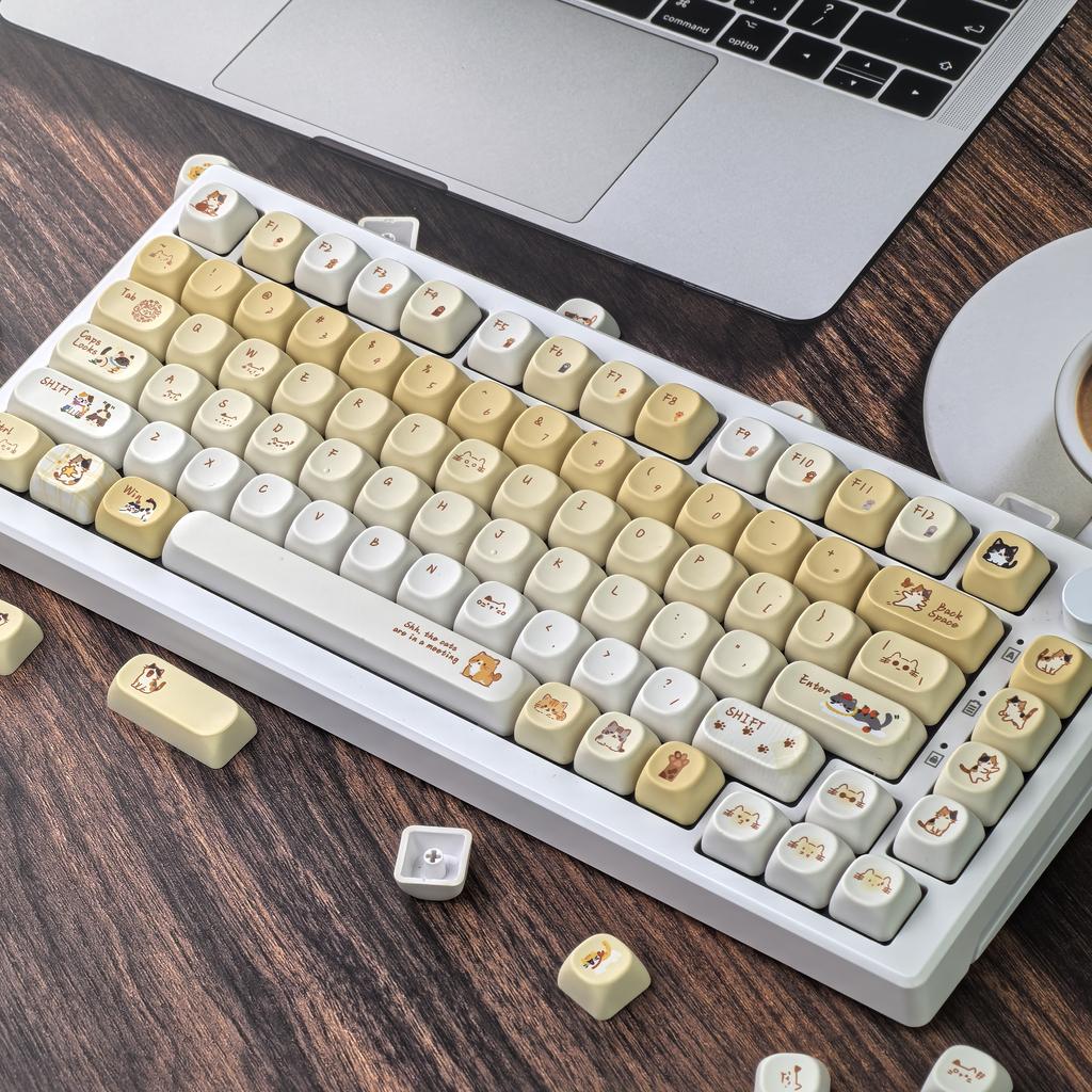 MAIMOOO Keycaps Cute Kitties Chick Yellow Korean Russian gradient Moa Cherry ISO layout Aula Ajazz Dareu keyboard keycap