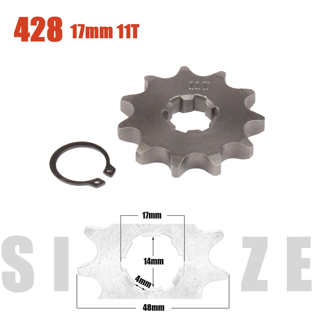 428# 17mm Front Engine Sprocket 10 11 12 13 14 15 16 17 18 19T Tooth For Dirt Pit Bike ATV Quad Go Kart Buggy Scooter Motorcycle