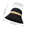 New Flat Brim Wide Brim Bucket Hat Contrast Stripes Casual Hollow Straw Cap UV Protection Breathable Sun Hat Beach Vacation