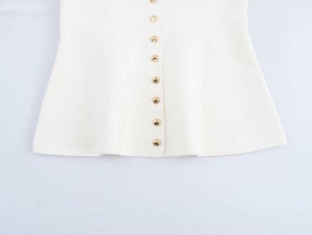 2025 Spring Women's European & American Style Fashion Knit Coat with Short Skirt Hem