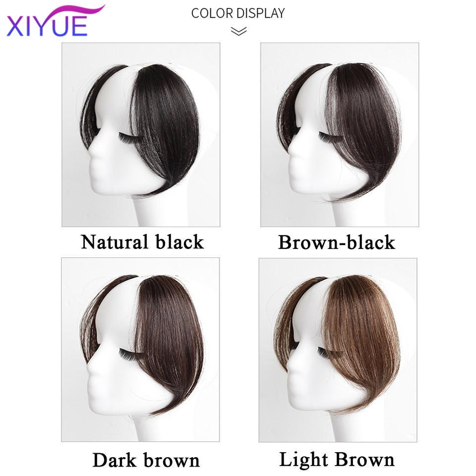 Natural Invisible False Middle-part Bangs Hair Extensions Clip In the Front Side Bangs Synthetic Fake Fringe Hairpiece