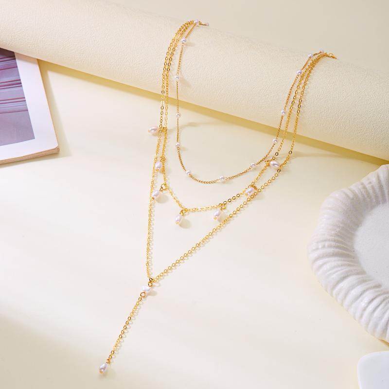 Elegant Multilayer Tassel Chain Pendant Necklace For Women Vintage Creative Natural Blue Stone Chocker Necklace Wedding Jewelry
