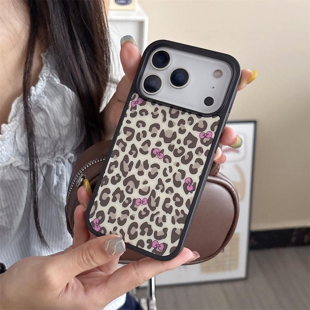 

Чехол для телефона с магнитной подставкой с мультяшным котом с леопардовым принтом для iPhone 14/15/16 Plus/17/13 Pro Max iPhone 13 Pro