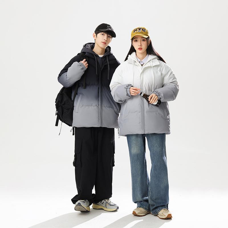 Men's Winter New Fashionable Fake Two-piece Hooded Couple's Cotton Coat Thickened and Warm Teenagers Casual Cotton Coat