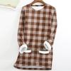 Women's Fashion Plaid Print Round Neck Long Sleeve Plush Winter Warm Pullover Top