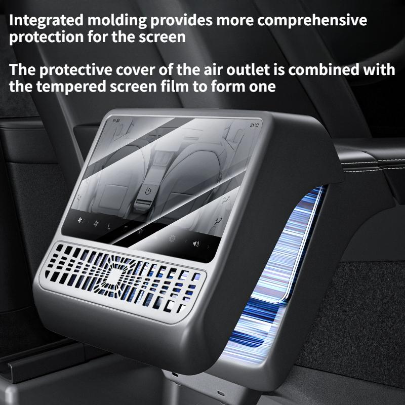 Rear Air Vent Protective Cover Screen Tempered Film Integrated for Tesla Model 3 Highland Model Y Juniper 2025 Car Accessories