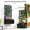Metal Raised Garden Bed with Trellis for Climbing Plants Freestanding or Wall Mounted Flower Bed with Privacy Panel Twigs and L