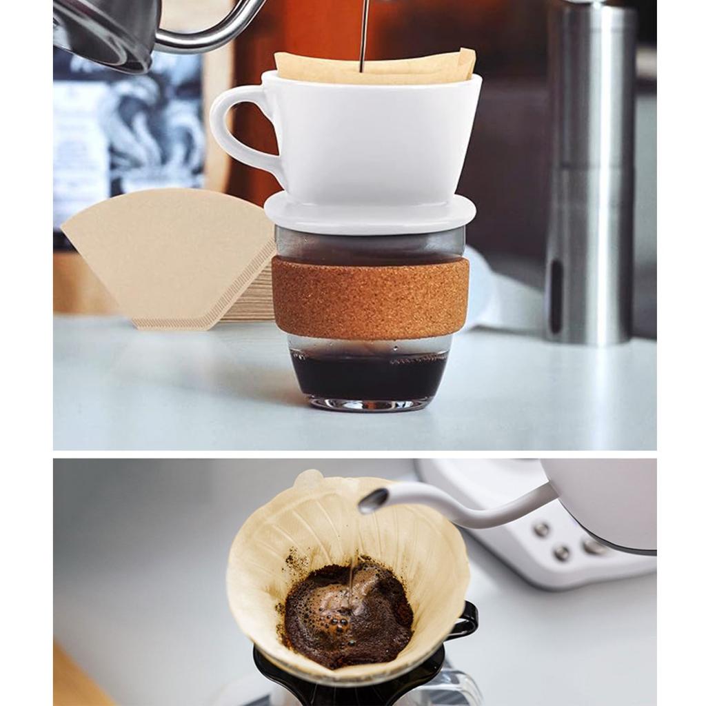200pcs Conical Coffee Filter Replacement Pack Strong Penetration Natural Coffee Filter For 8-12 Cups Pour Over Coffee And Drip Coffee Maker