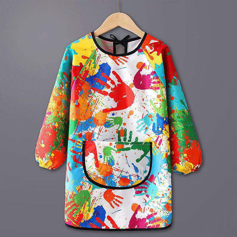 Children's Waterproof Painting Apron for Art and Eating, Customizable with Logos or Words