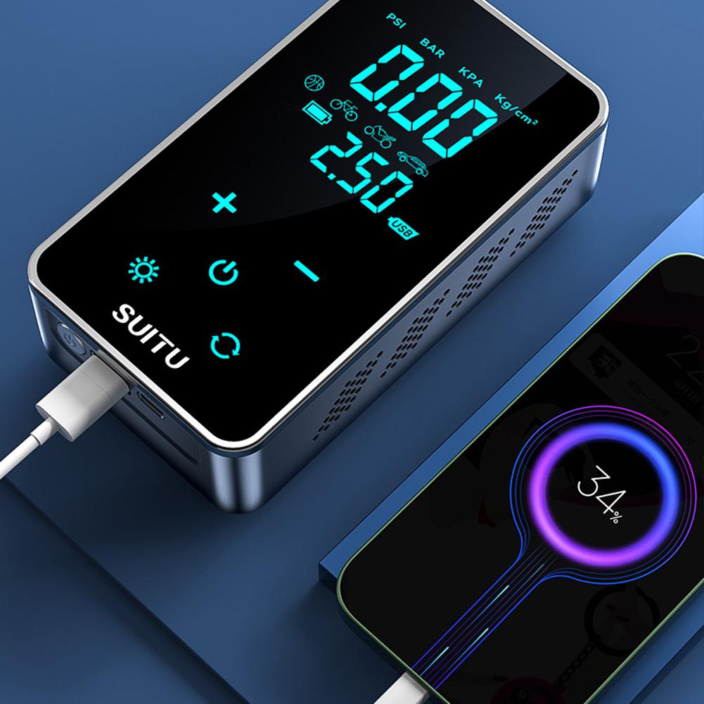 Digital Air Compressor 150PSI Mini Tire Inflator USB Rechargeable Car Electric Air Pump LCD Display for Car Motorcycle Inflation