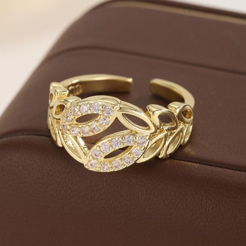 Double Layer Crystal Butterfly Mermaid Tail Open Ring Adjustable Stackable