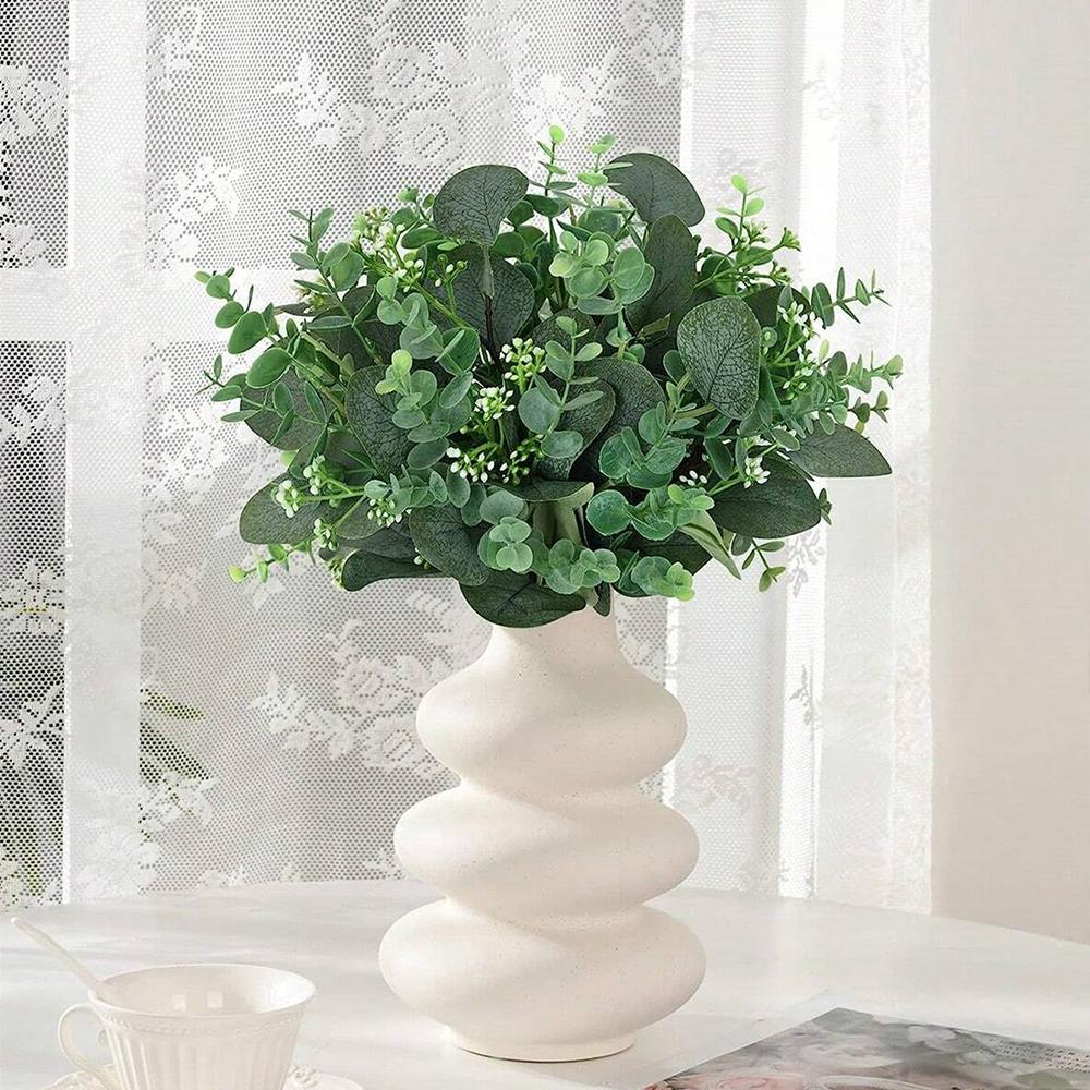 30/60/120Pcs Artificial Eucalyptus Leaves Stems Bulk 3 Kinds Mixed Silver Dollar Eucalyptus Bouquets Floral Wedding Home Decor