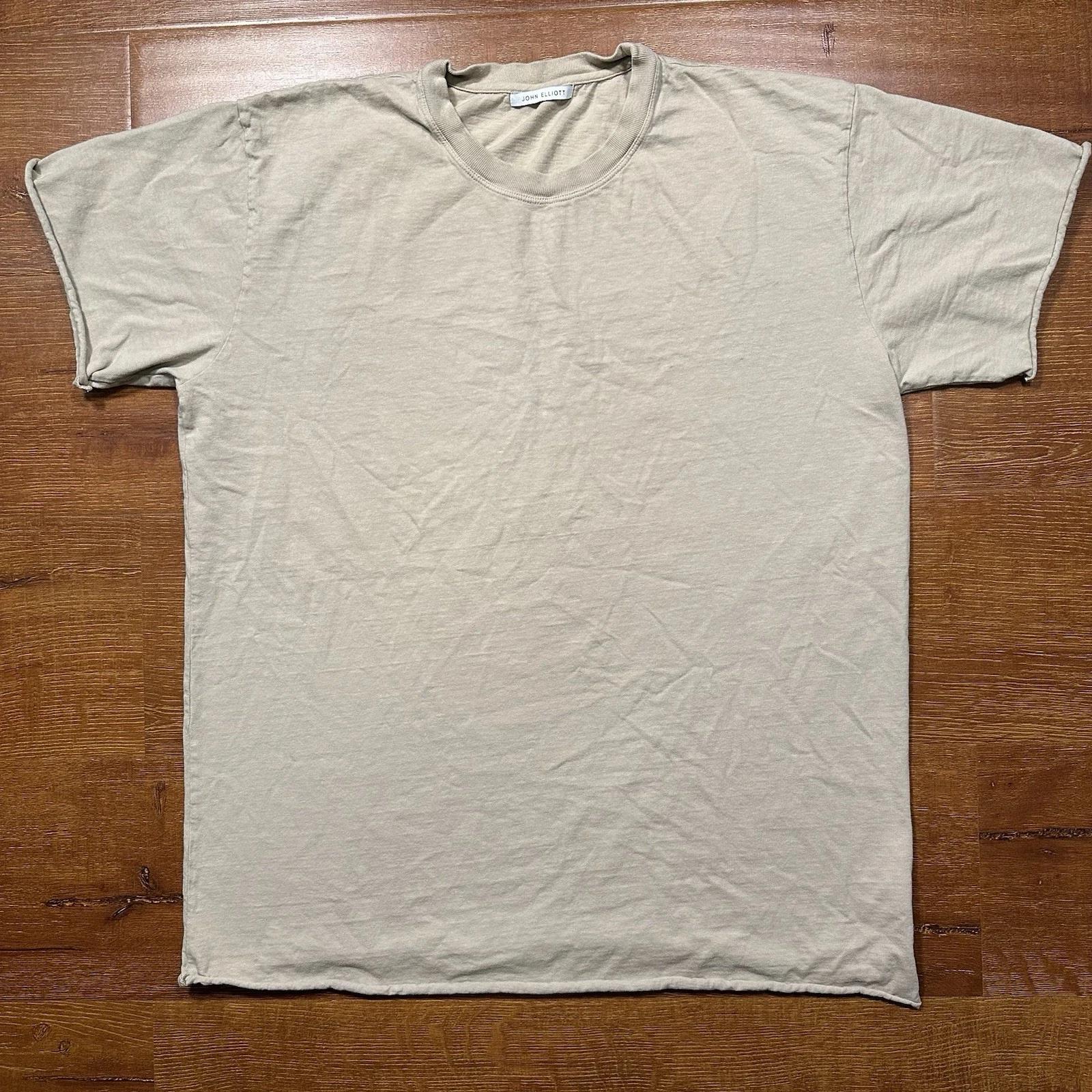 

John Elliott T Shirt Mens 4 XL Beige Short Sleeve Crewneck Minimal Designer USA 3XL