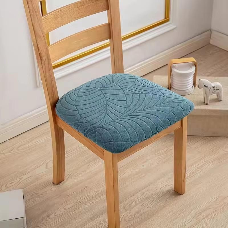 Waterproof Chair Seat Cover Stretch Jacquard Chair Cover Dining Room Removable Anti-Dirty Without Backrest Chair Protector