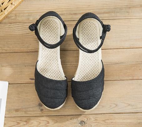 Heeled Sandals Women Wedges Espadrilles Summer Shoes Ladies Comfort Casual Closed Toe Sandal Pumps Heels Party Shoes Footwear