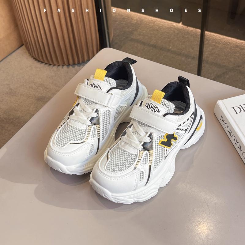 

Детская модная дышащая повседневная обувь, детская спортивная обувь для бега, трендовые удобные спортивные кроссовки для студентов и девочек 30 чёрный/белый