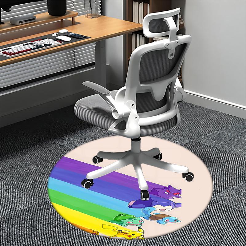 

Rainbow Pokémon Chair Mat Round Carpet for Home Decor, Office, Living Room, Bedroom, Gift Idea0278b 80cm by 80cm