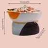 High Footed Ceramic Cat Bowl, Pet Bowl, Slanted Neck Protection Bowl, Decorative Ceramic Storage Box, Desktop Storage