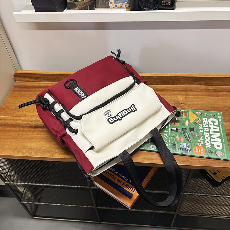 Lulu Japanese Casual Backpack Set: Large Capacity Schoolbag for College, Junior High Students, and Men & Women's Portable Use.