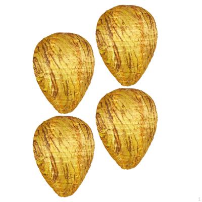 4 Stuks Papieren Bijennest Premium Terroriseren voor Tuinhoornaars Gele Wespen