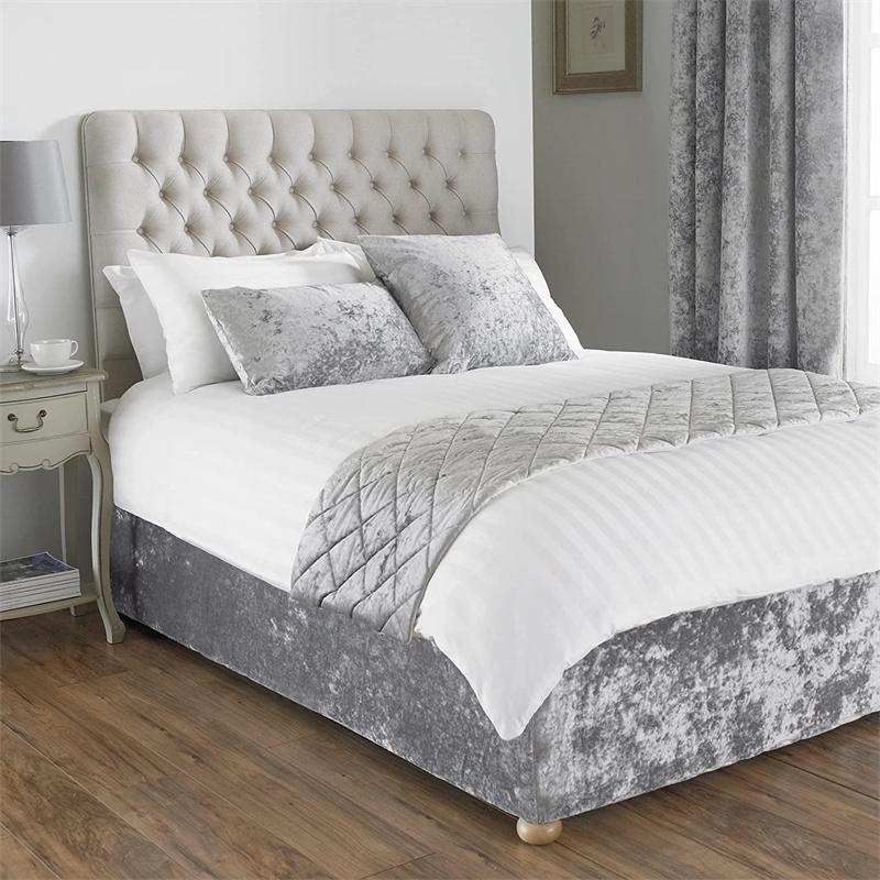 Top Quality Thicken Bed Base Wrap Skirts Valance-Crushed Velvet Divan Frame Cover- Fully Elastics and Three Sides Fabric