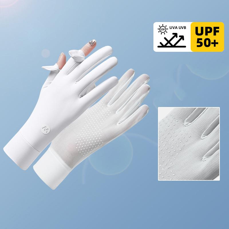 Damen Sonnenschutz Eisseide Handschuhe Weibliche Sommer Sonnenschutzhandschuhe Radfahren Fahren Fäustlinge Dünne Anti-UV-Handschuhe 1 Paar