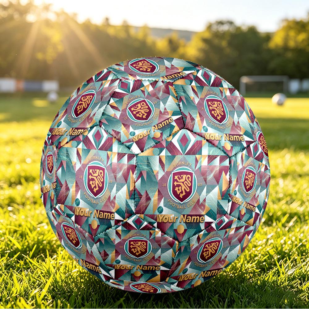 Personalized Size 5 Football Burnley Football Pattern Outdoor Game Sports Ball Gift