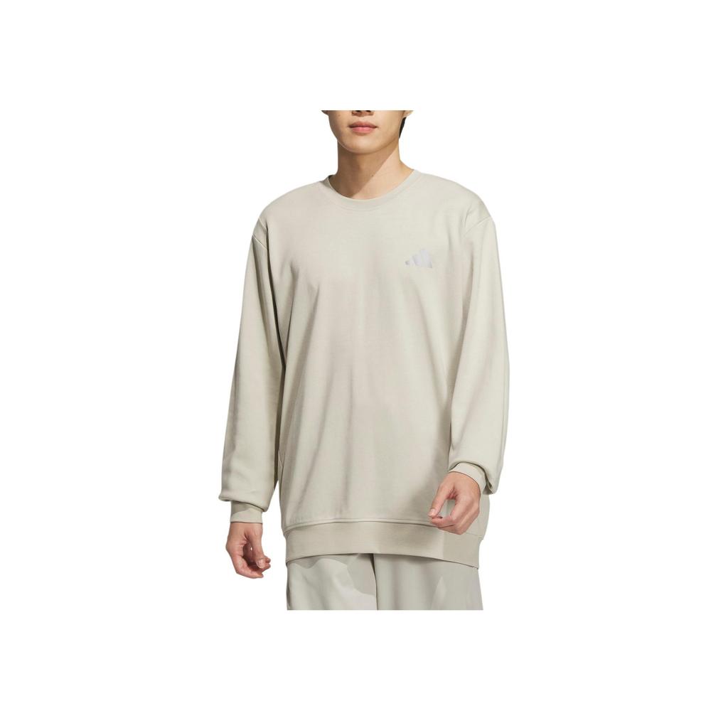 Adidas FW24 M Trans Crew1 Sports Leisure Knitted Pullover Sweatshirt Men Sweatshirt Light-Sesame Earth-Gray JX1794