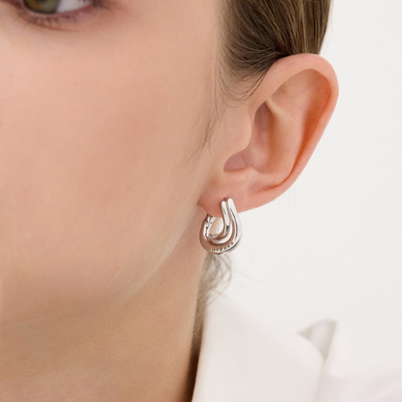 Hyeres-lor Etreve Silver (W) Note Wave One-Touch Earrings HL2E59239W9XXX